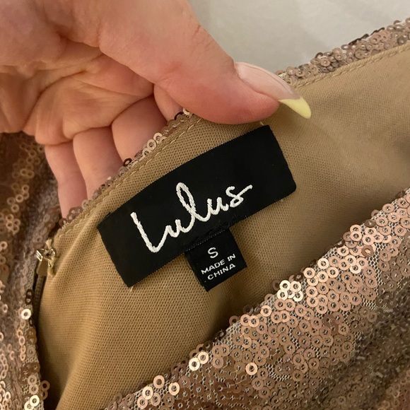 LULUS BRONZE SEQUIN DRESS!! - Picture 5 of 7